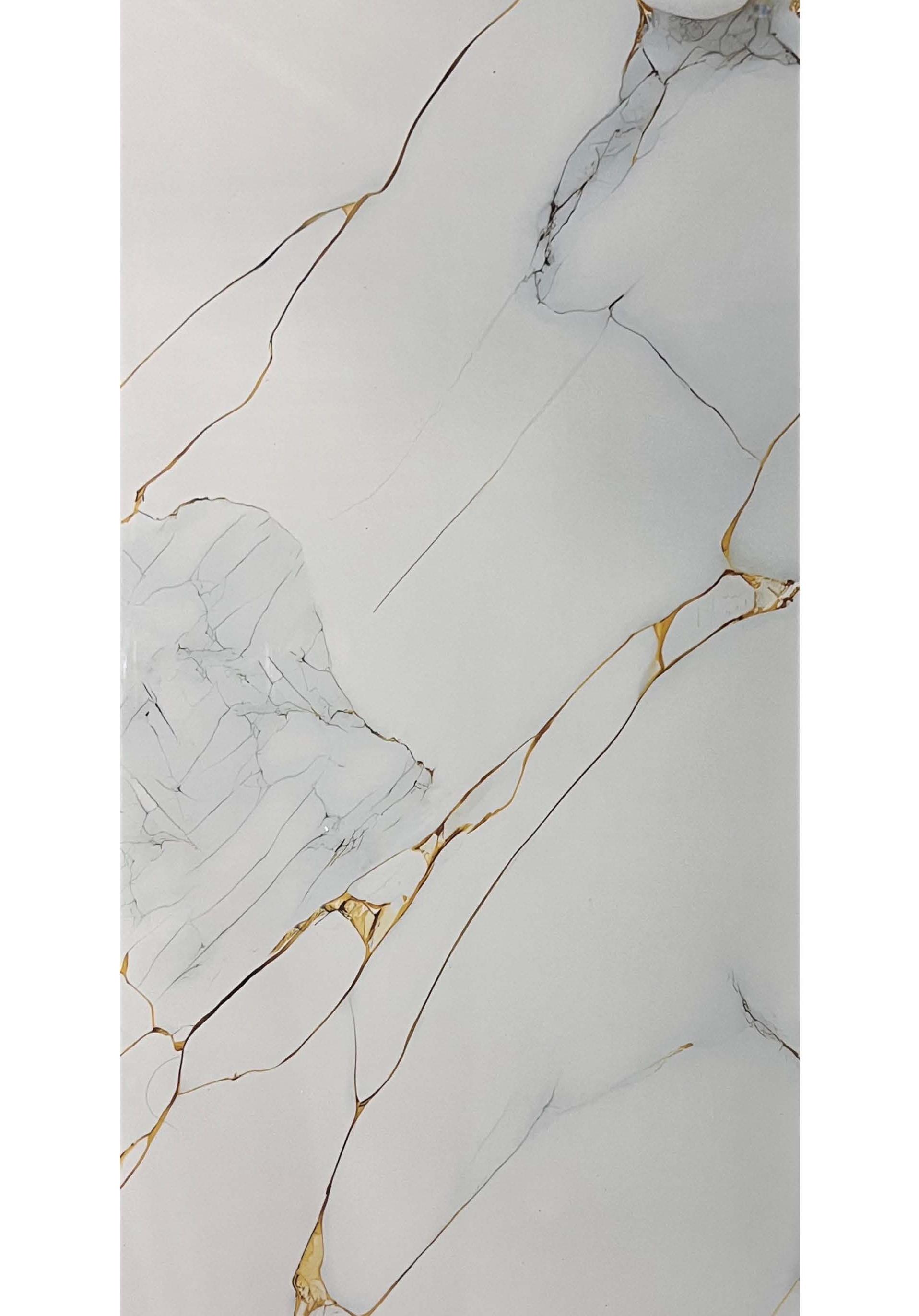 Venetian White - Premium Gold Accent Marble Tile